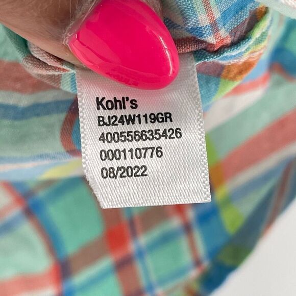 Jumping Beans Boy’s Multicolored Plaid Short Sleeve Button Front Shirt Size 7 - Picture 7 of 10